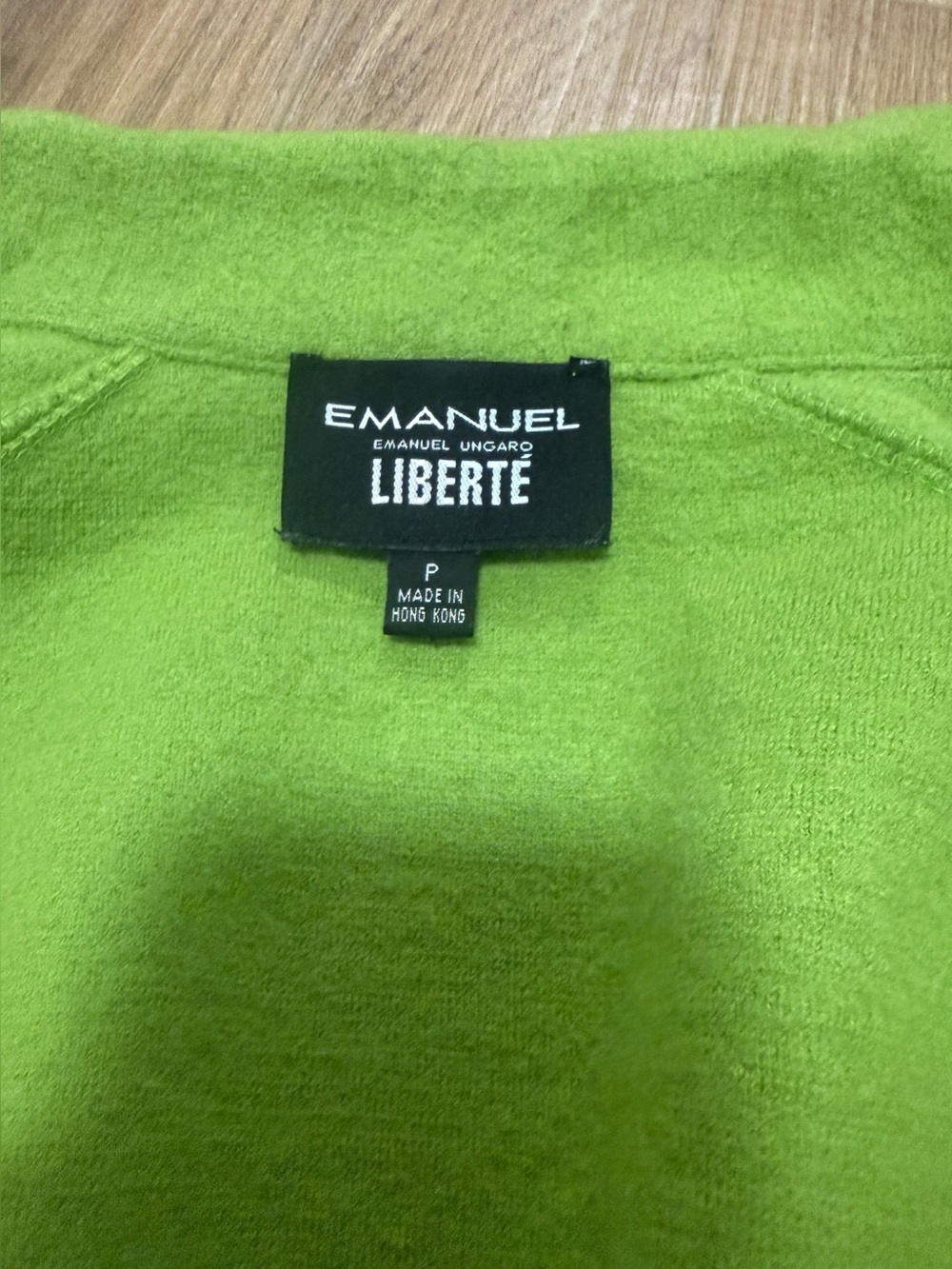 Emanuel Ungaro Liberte Lime Green Vintage 90s 100% Wool Cropped Shacket Jacket - Picture 3 of 9